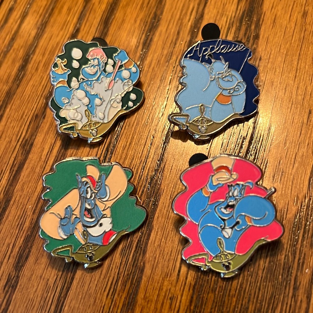 Disney pin lot of 4 hidden Mickey Genie pins